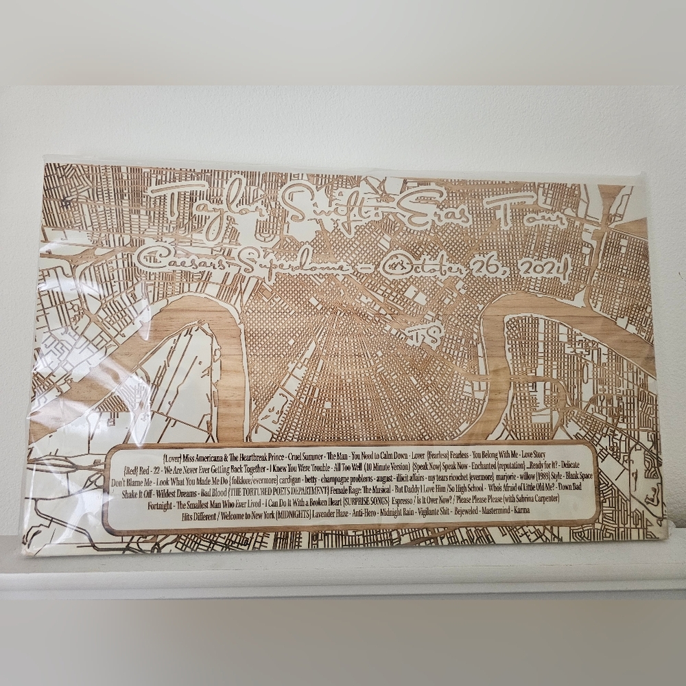 Limited Edition Eras Tour Engraved Map